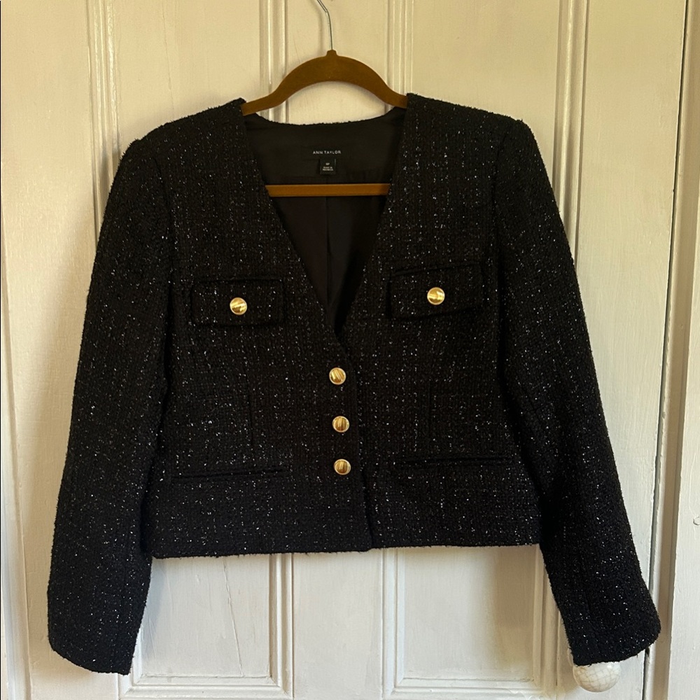 Ann Taylor Black Blazer with Gold Buttons